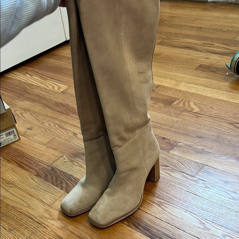Sam Edelman Tan Over the Knee Boots with Block Heel